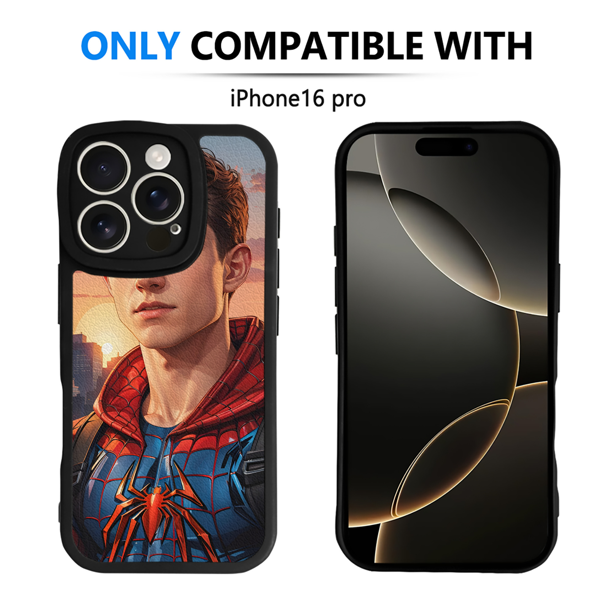（画像用） Spider Man スパイダーマン 【iPhone 16シリーズ対応】シリコンスマホケース（レザー調） 材質：シリコン